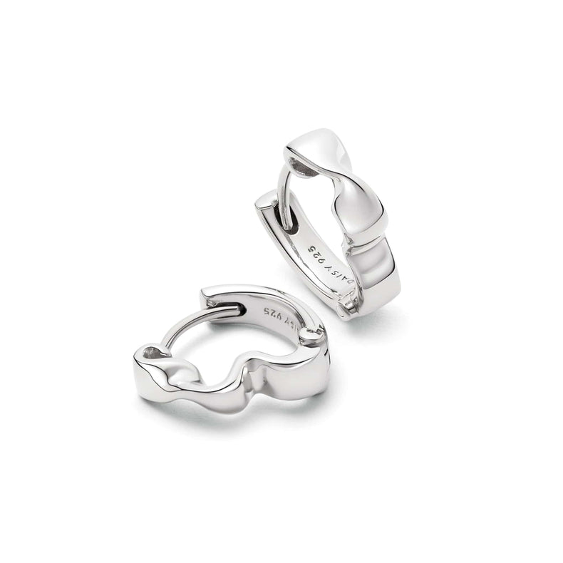 Estée Lalonde Flow Huggie Hoop Earrings Sterling Silver