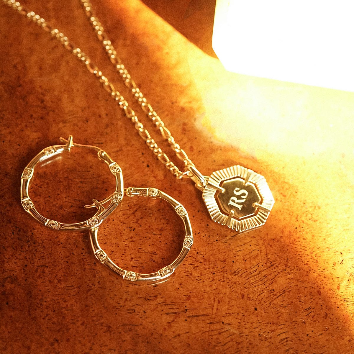 Estée Lalonde Goddess Glow Hoop Earrings 18ct Gold Plate