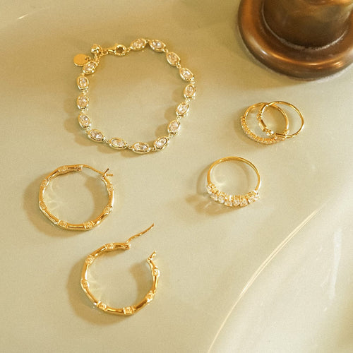 Estée Lalonde Goddess Glow Hoop Earrings 18ct Gold Plate