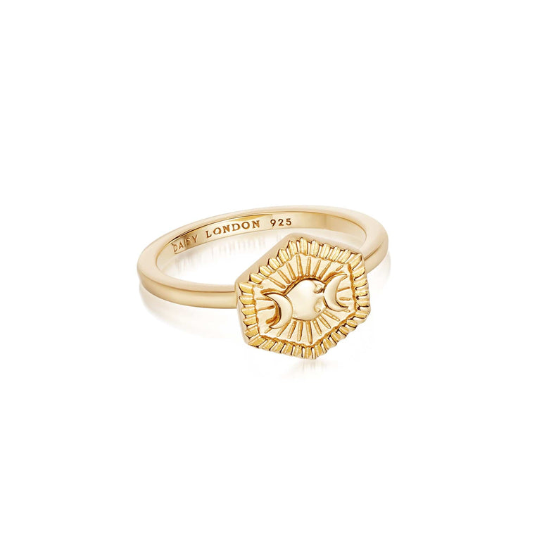 Estée Lalonde Goddess Hexagonal Ring 18Ct Gold Plate recommended