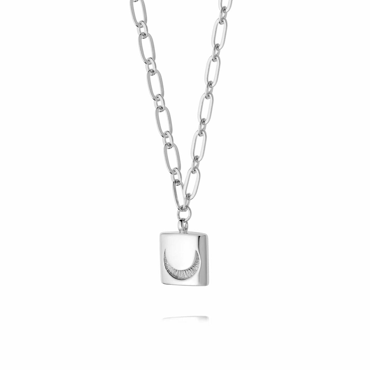 Silver Lock Chain Necklace Estée Lalonde Luna Lock Necklace Sterling