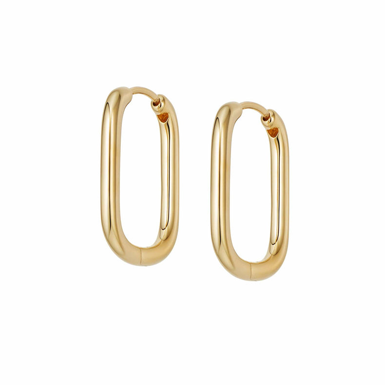 Estée Lalonde Maxi Square Hoop Earrings 18ct Gold Plate recommended