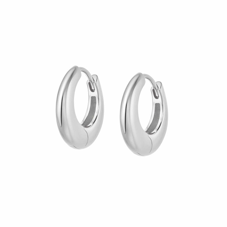 Estée Lalonde Midi Dome Hoop Earrings Sterling Silver