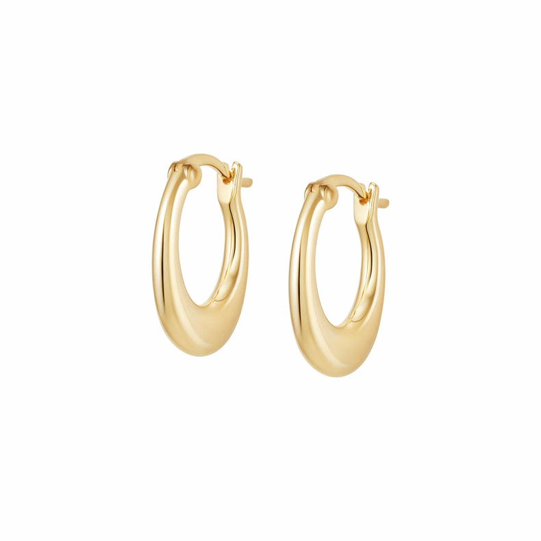 Estée Lalonde Mini Ellipse Hoop Earrings 18ct Gold Plate recommended