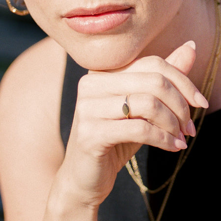 Estée Lalonde Mini Signet Ring 18ct Gold Plate recommended