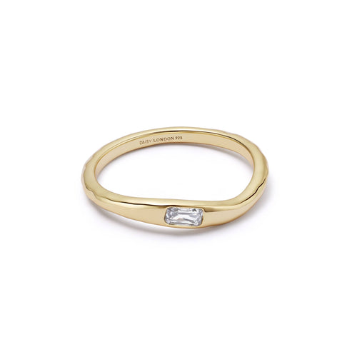 Estée Lalonde Organic Sapphire Stacking Ring 18ct Gold Plate
