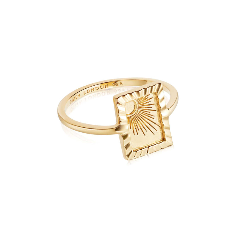 Estée Lalonde Rising Sun Frame Ring 18ct Gold Plate recommended