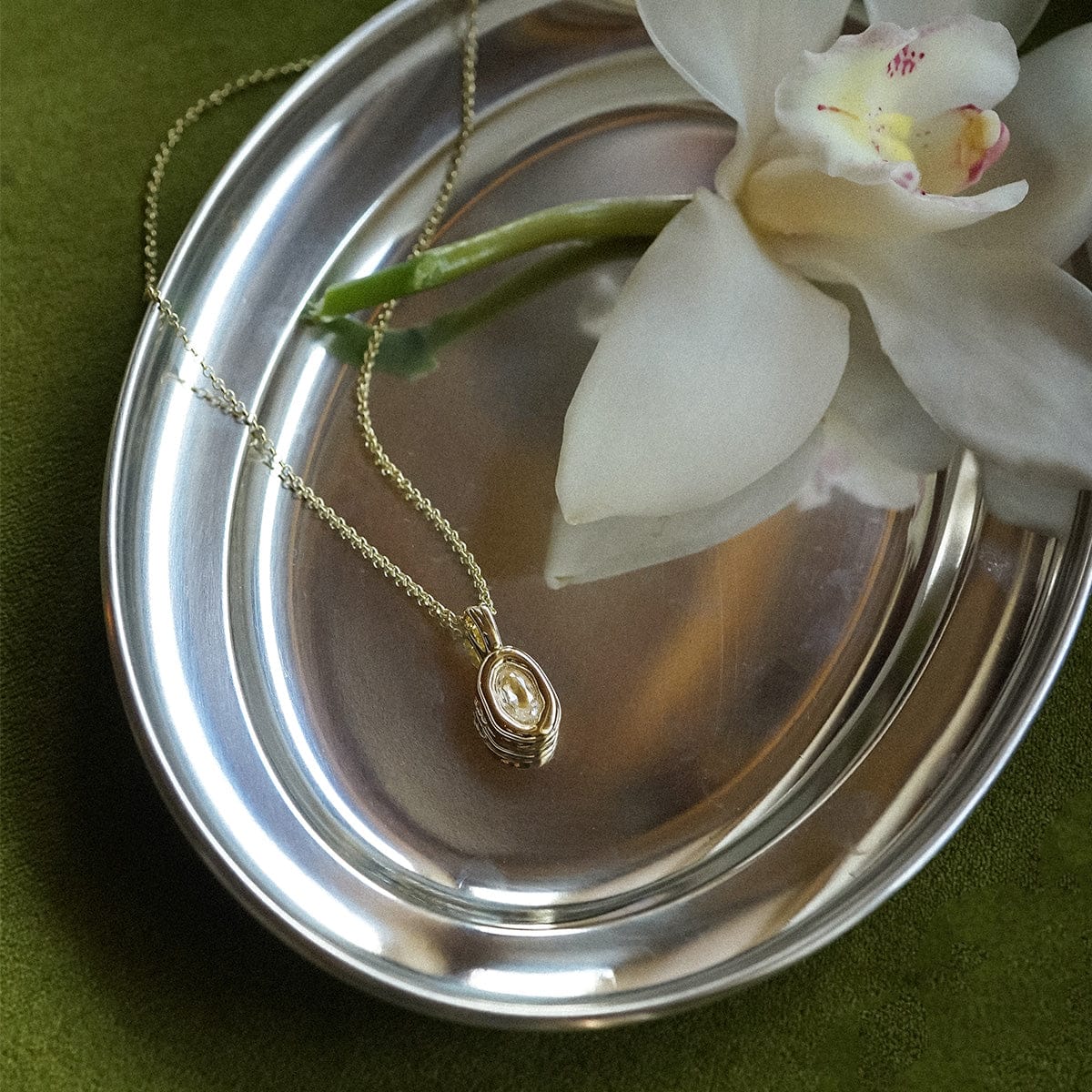 Estée Lalonde Sapphire Locket Necklace 18ct Gold Plate