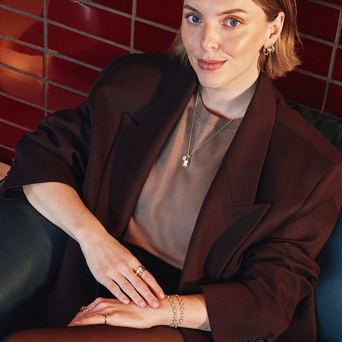 Estée Lalonde Sapphire Locket Necklace 18ct Gold Plate