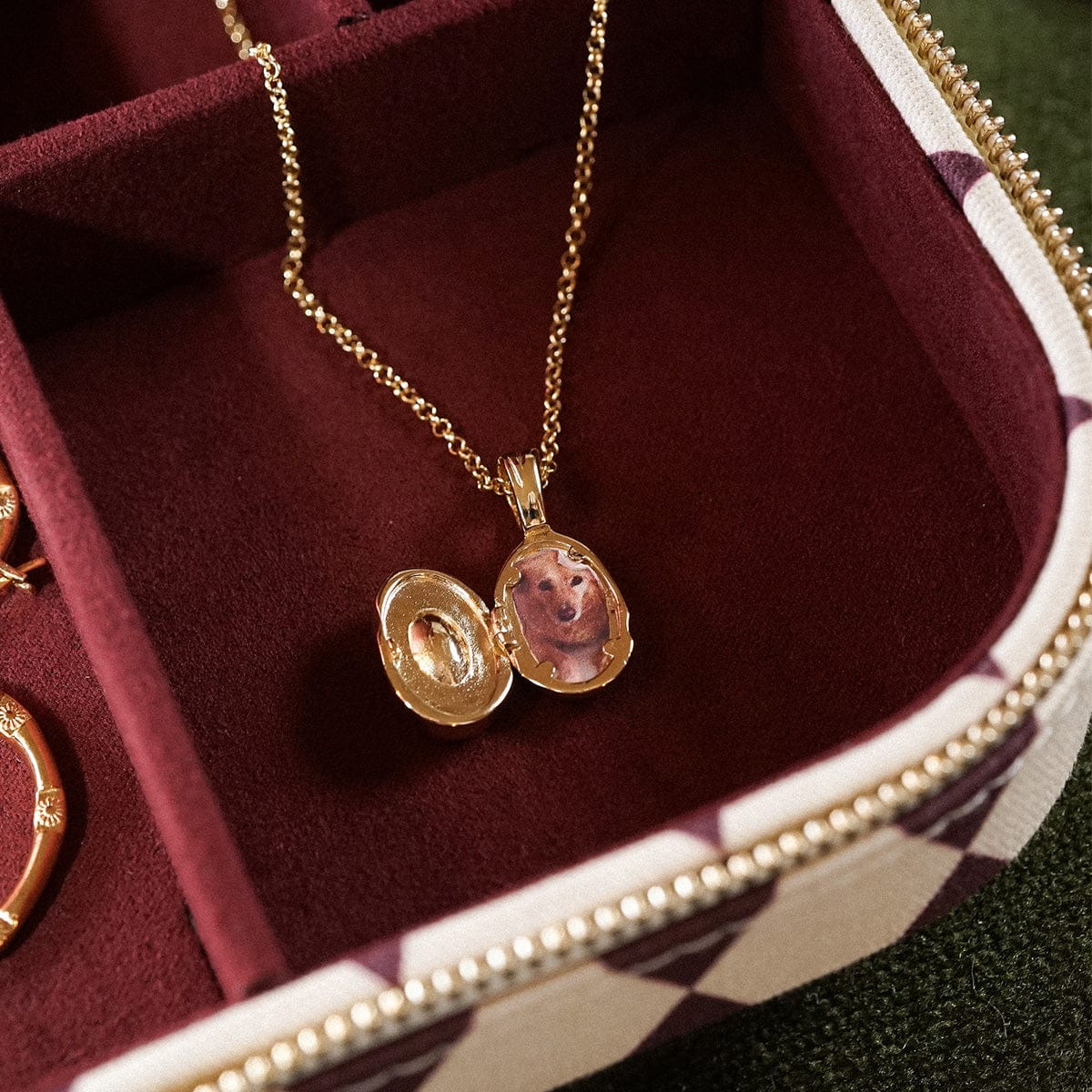 Estée Lalonde Sapphire Locket Necklace 18ct Gold Plate