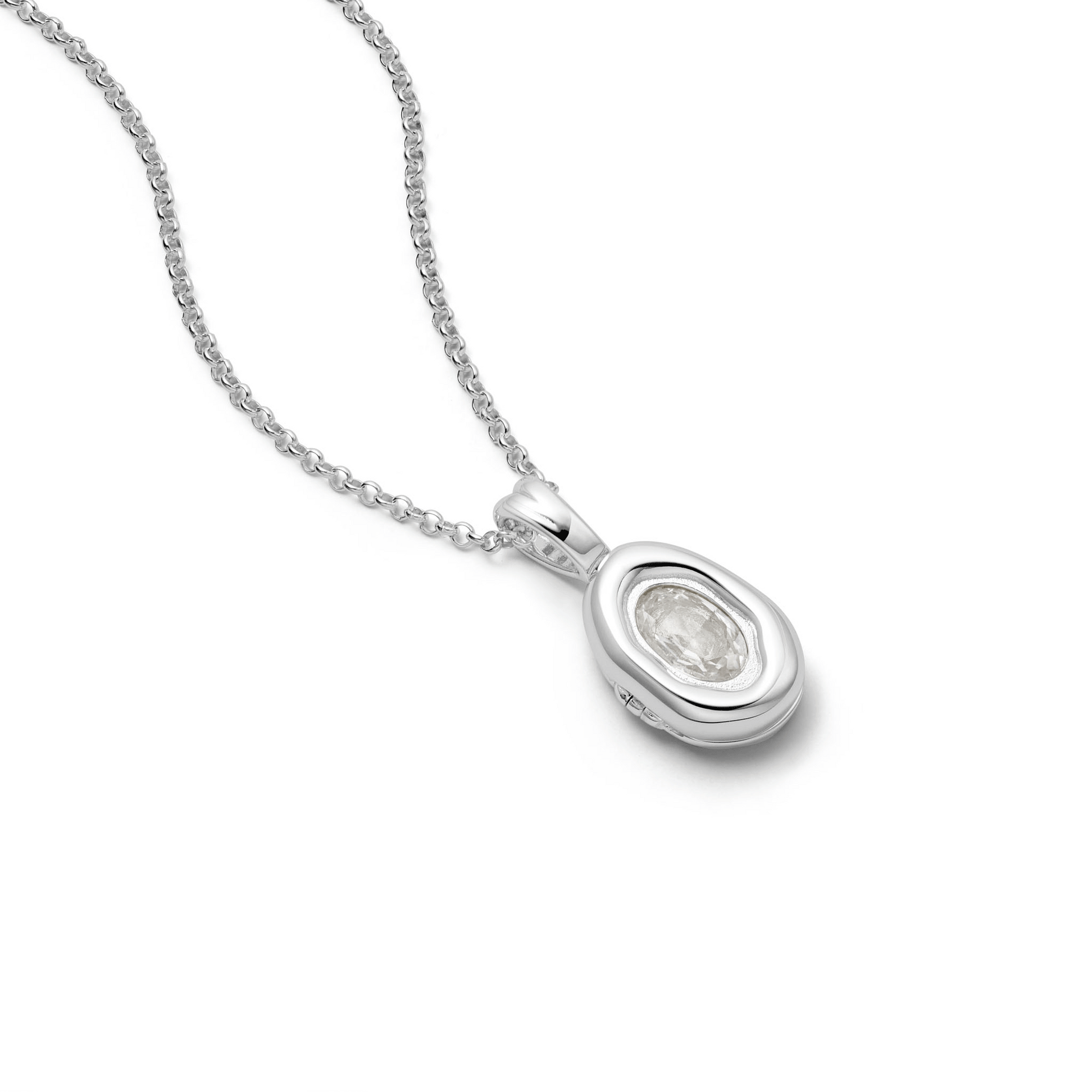 Estée Lalonde Sapphire Locket Necklace Sterling Silver
