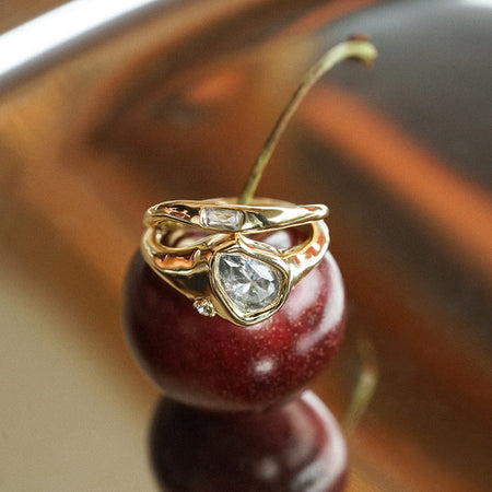 Estée Lalonde Sapphire Organic Ring Stack 18ct Gold Plate recommended