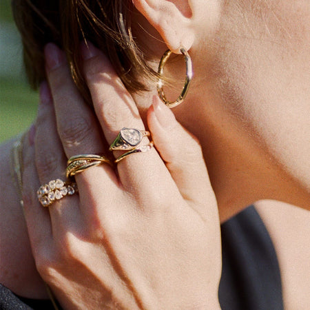 Estée Lalonde Sapphire Organic Ring Stack 18ct Gold Plate recommended