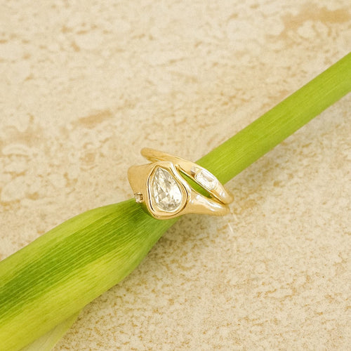 Estée Lalonde Sapphire Organic Ring Stack 18ct Gold Plate