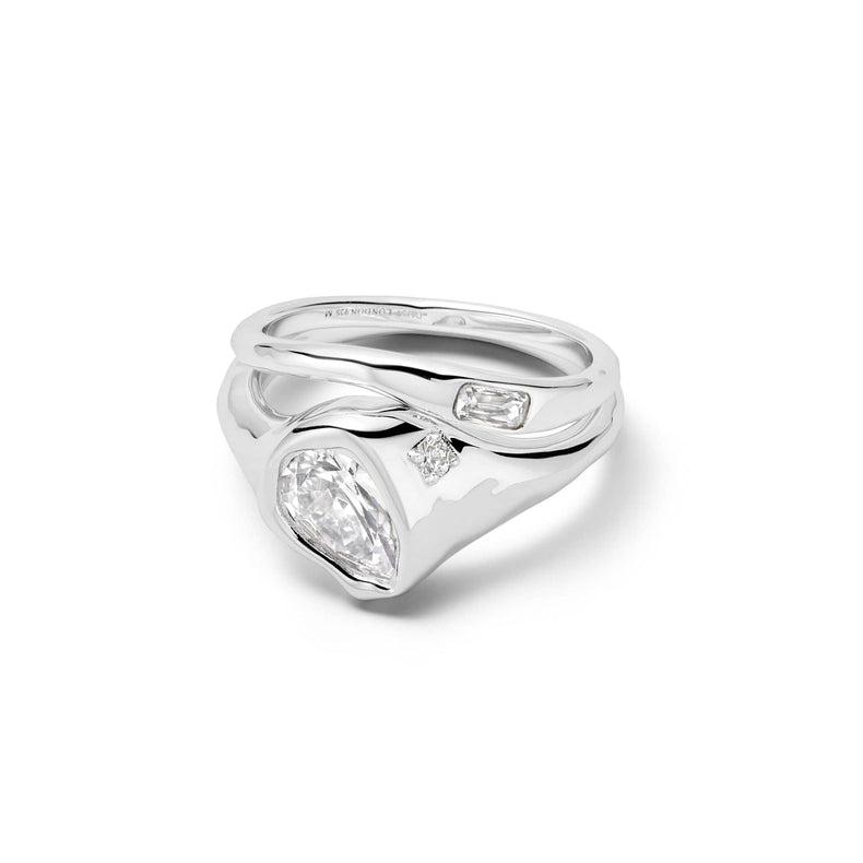 Estée Lalonde Sapphire Organic Ring Stack Sterling Silver recommended