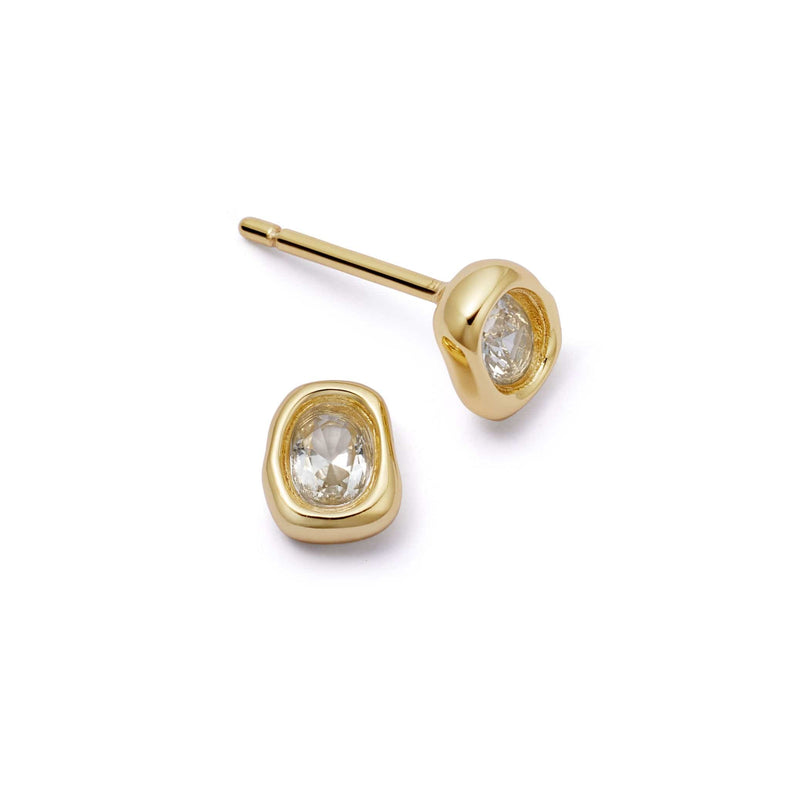 Estée Lalonde Sapphire Organic Stud Earrings 18ct Gold Plate