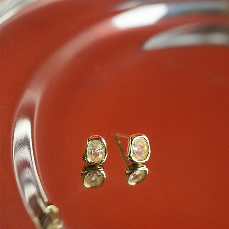 Estée Lalonde Sapphire Organic Stud Earrings 18ct Gold Plate recommended