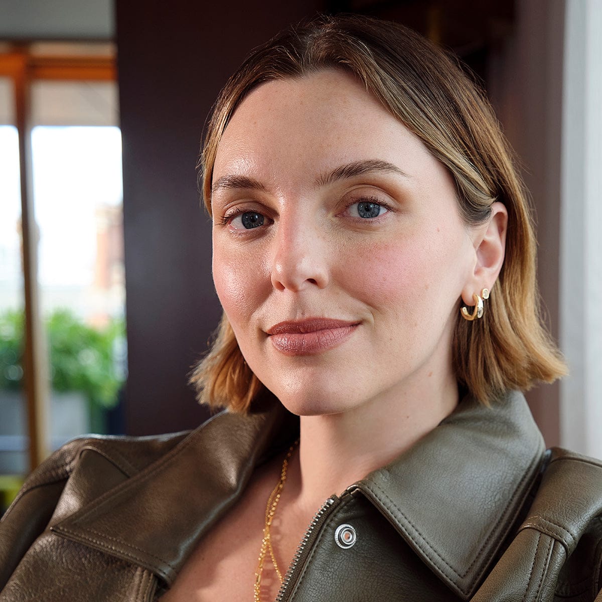 Estée Lalonde Sapphire Organic Stud Earrings 18ct Gold Plate