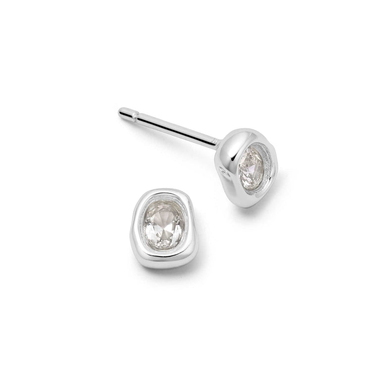 Estée Lalonde Sapphire Organic Stud Earrings Sterling Silver