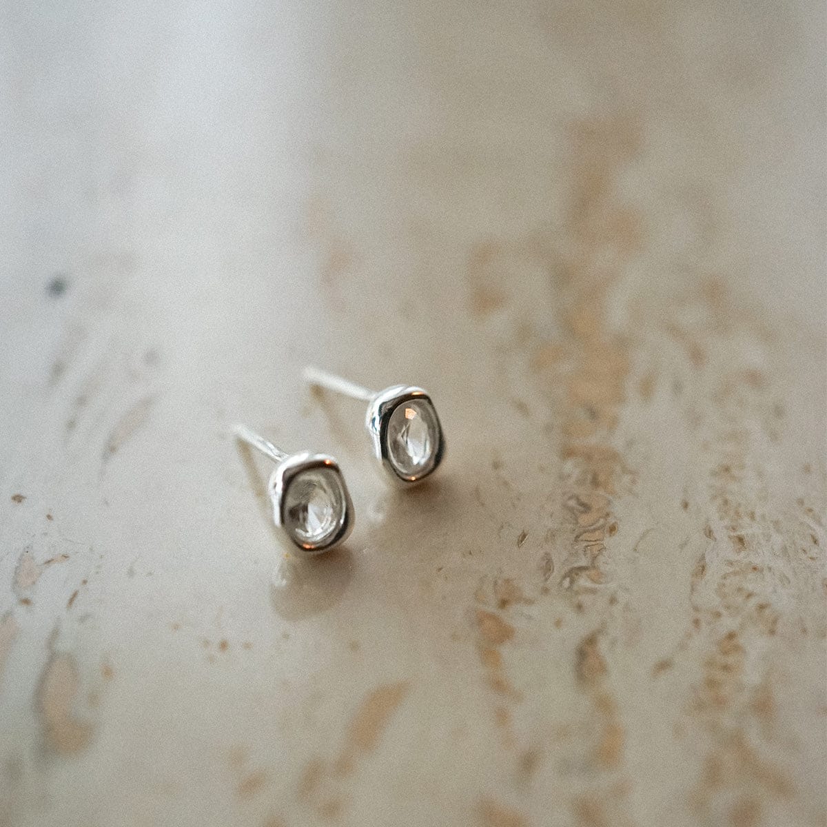 Estée Lalonde Sapphire Organic Stud Earrings Sterling Silver