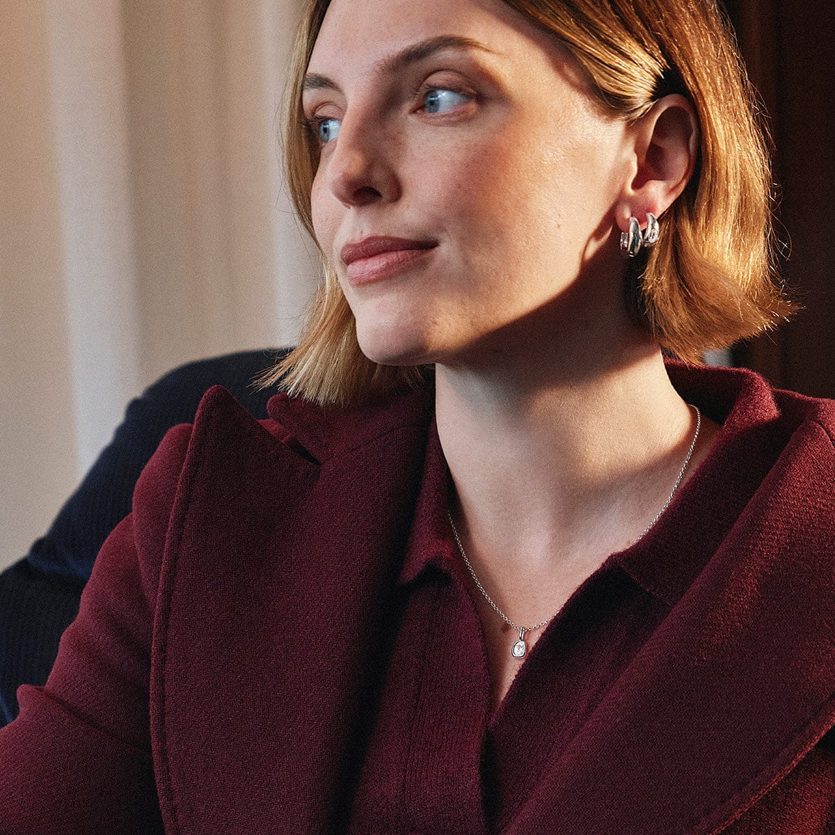 Estée Lalonde Sapphire Pendant Necklace Sterling Silver