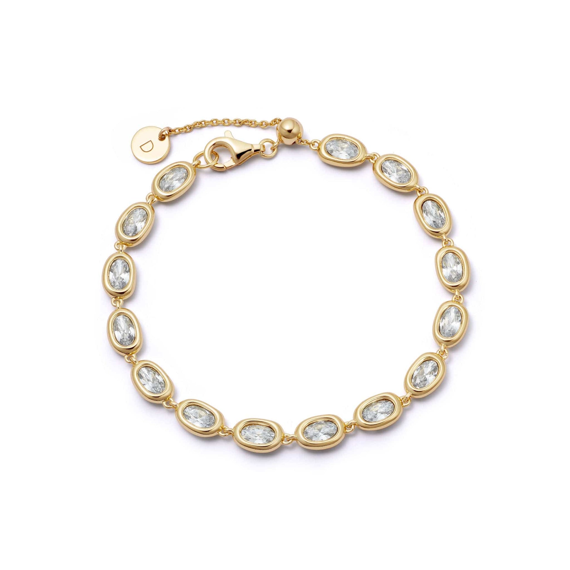 Estée Lalonde Sapphire Tennis Bracelet 18ct Gold Plate