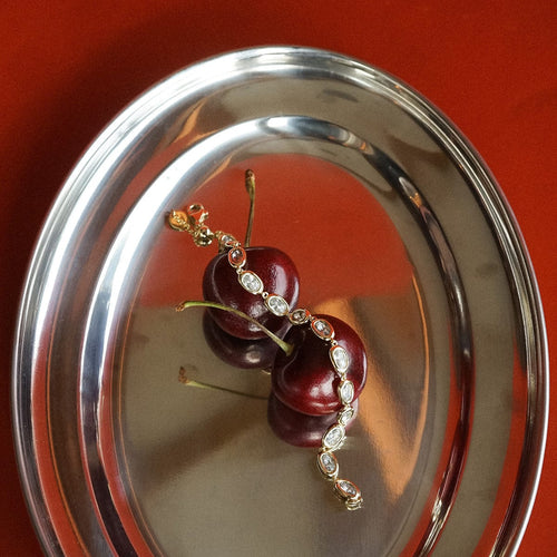 Estée Lalonde Sapphire Tennis Bracelet 18ct Gold Plate