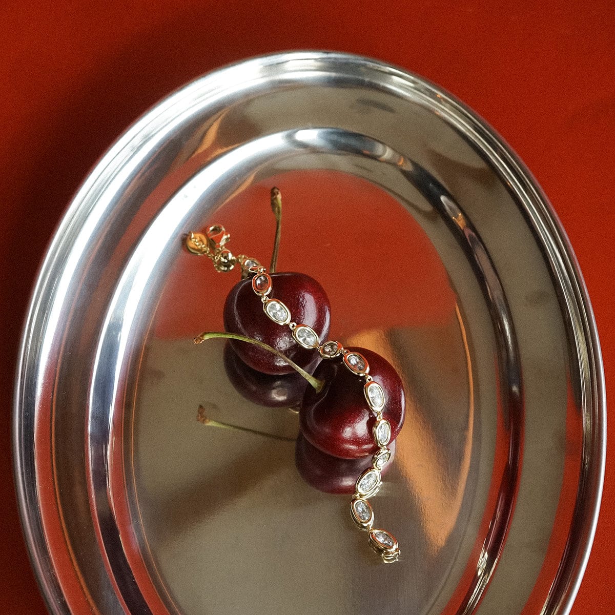 Estée Lalonde Sapphire Tennis Bracelet 18ct Gold Plate