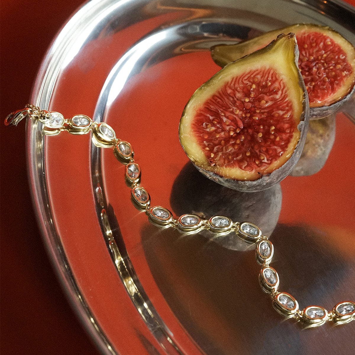 Estée Lalonde Sapphire Tennis Bracelet 18ct Gold Plate