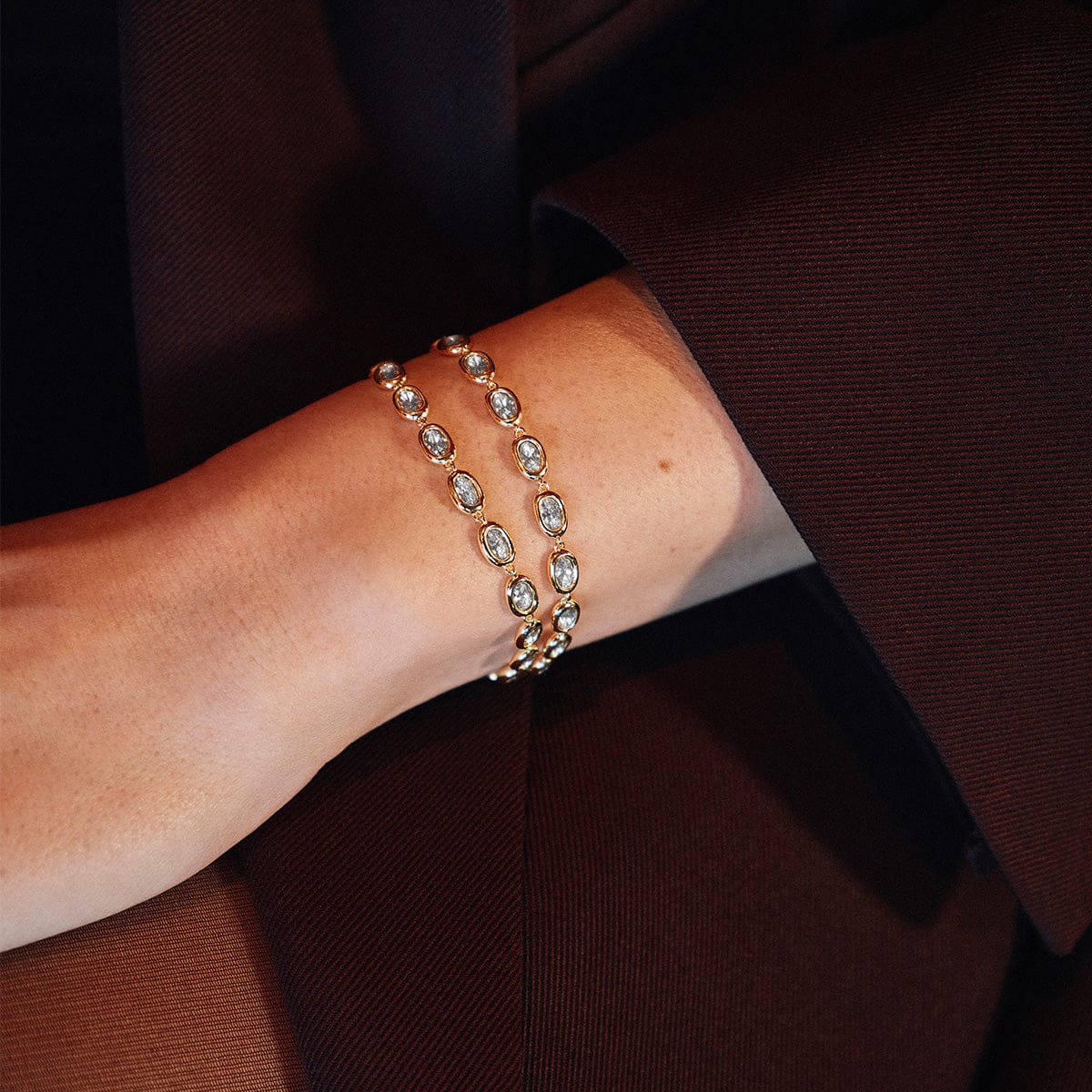 Estée Lalonde Sapphire Tennis Bracelet 18ct Gold Plate