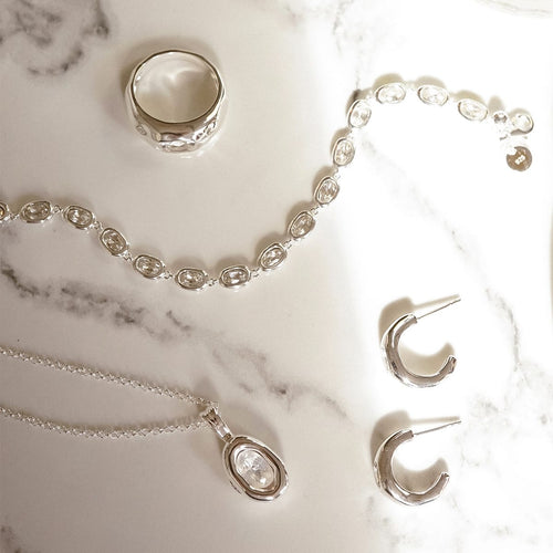 Estée Lalonde Sapphire Tennis Bracelet Sterling Silver