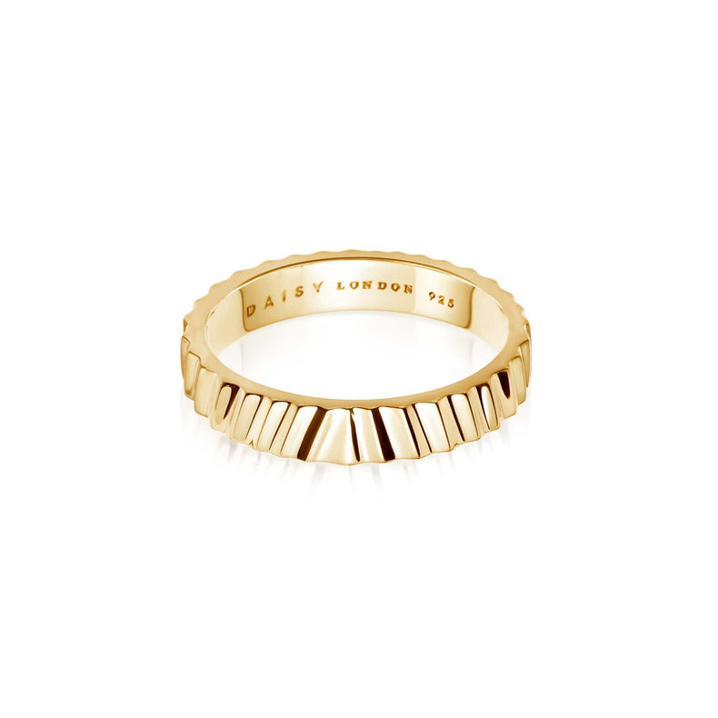 Estée Lalonde Sunburst Chunky Stacking Ring 18ct Gold Plate recommended