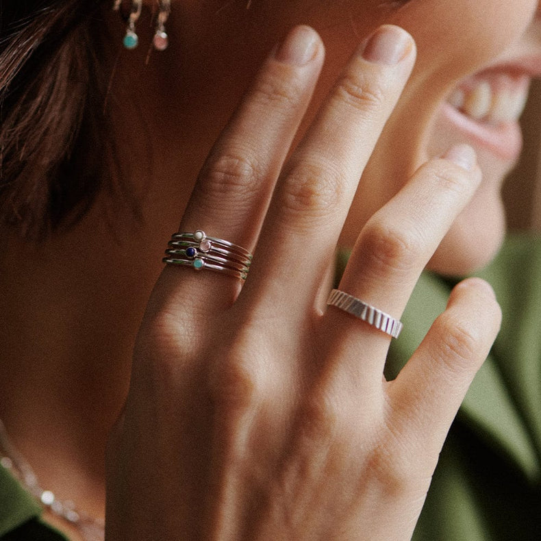 Estée Lalonde Sunburst Chunky Stacking Ring Sterling Silver