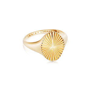 Estée Lalonde Sunburst Signet Ring 18ct Gold Plate recommended