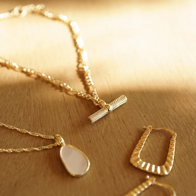 Estée Lalonde T Bar Drop Bracelet 18ct Gold Plate