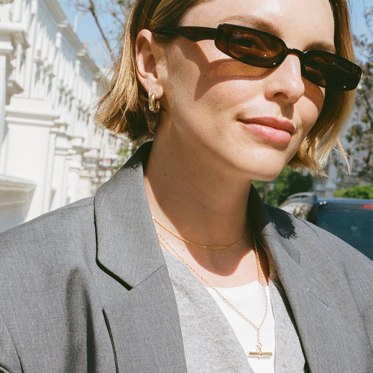 Estée Lalonde T Bar & Forever Chain Necklace Set 18ct Gold Plate