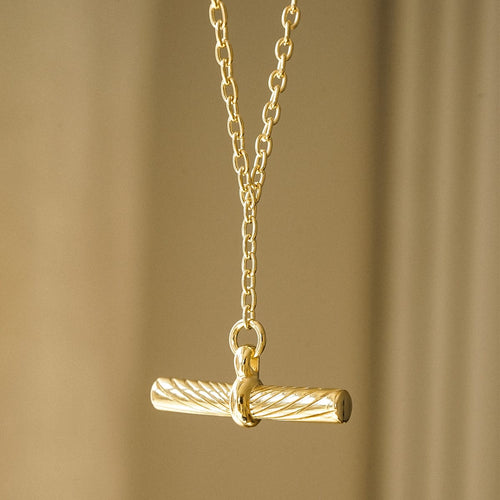 Estée Lalonde T Bar Necklace 18ct Gold Plate