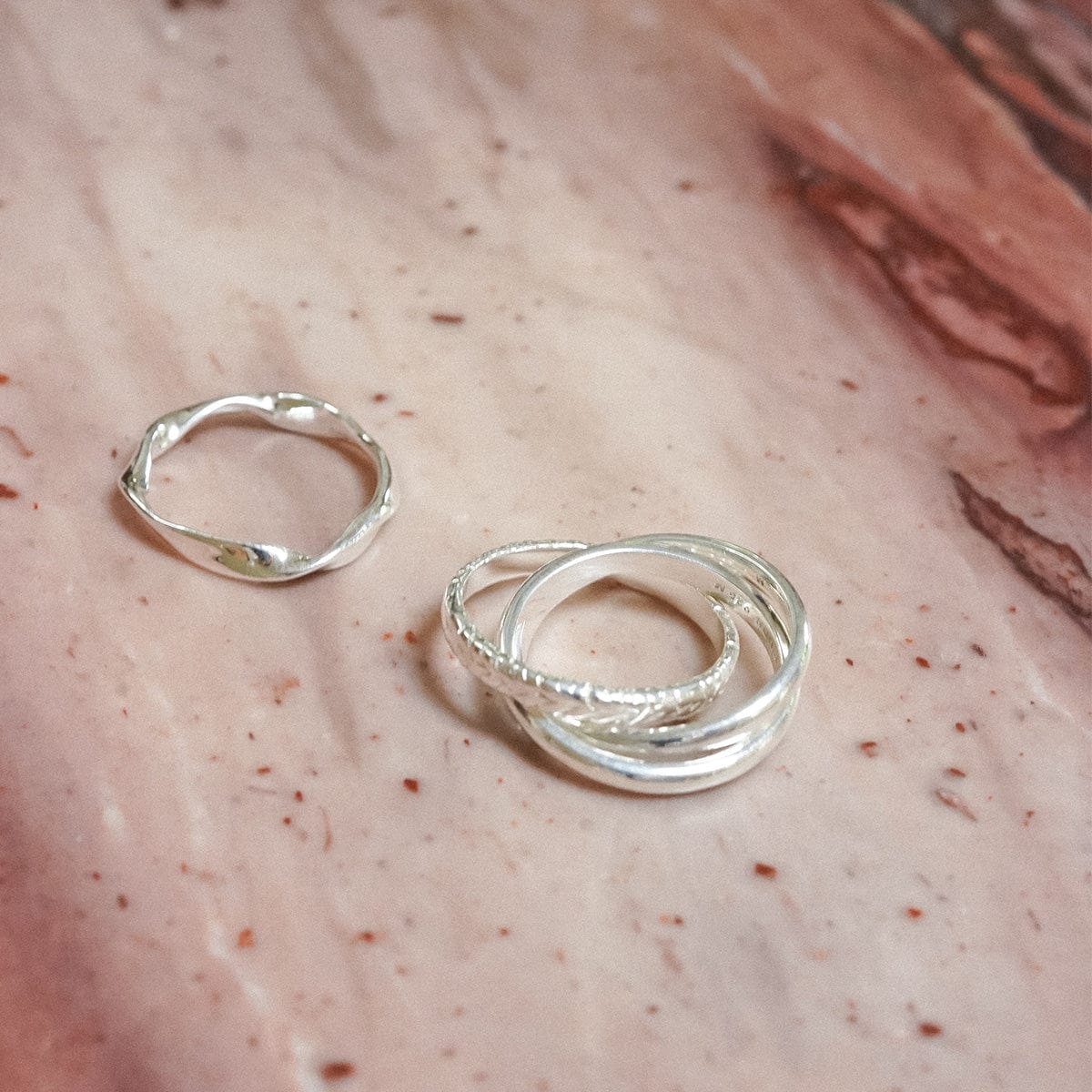 Estée Lalonde Trinity Ring Stack Sterling Silver