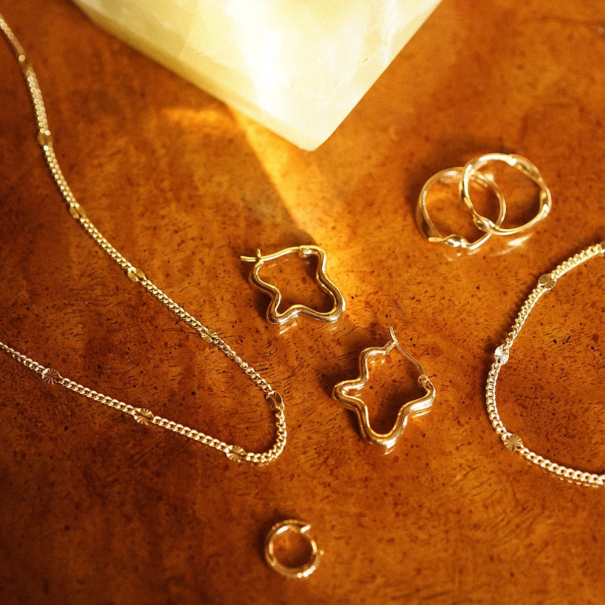 Estée Lalonde Wavy Hoop Earrings 18ct Gold Plate