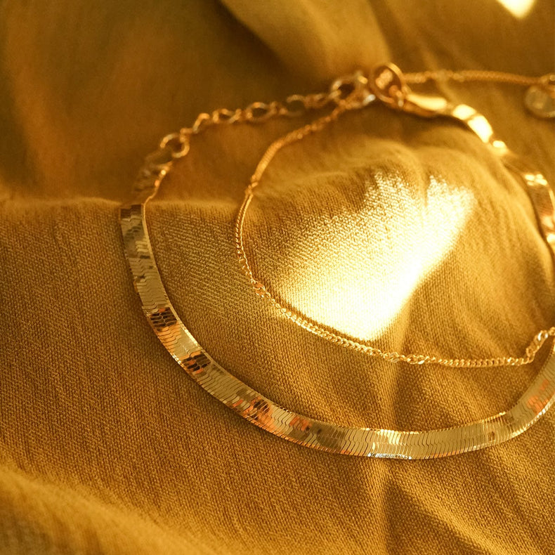 Estée Lalonde Wavy Snake Bracelet 18ct Gold Plate