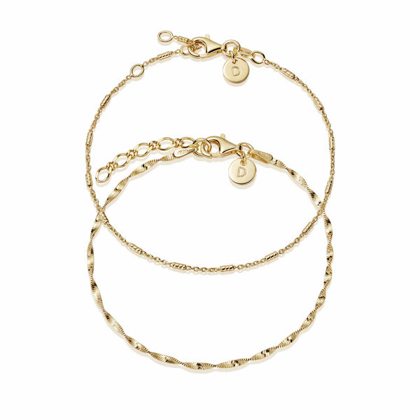 Textured Sunburst Chain Bracelet 18ct Gold Plate – Daisy London