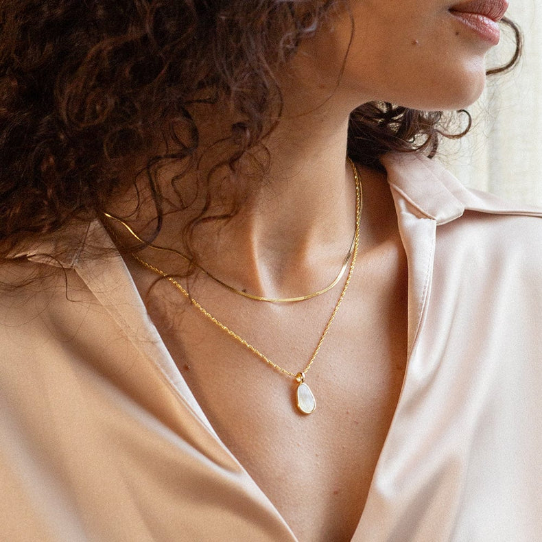 Fine Mother Of Pearl Layering Set 18ct Gold Plate