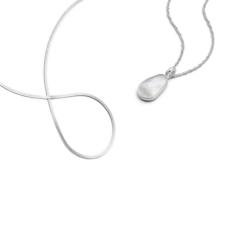 Fine Mother Of Pearl Layering Set Sterling Silver