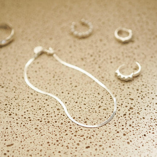 Fine Snake Chain Bracelet Sterling Silver