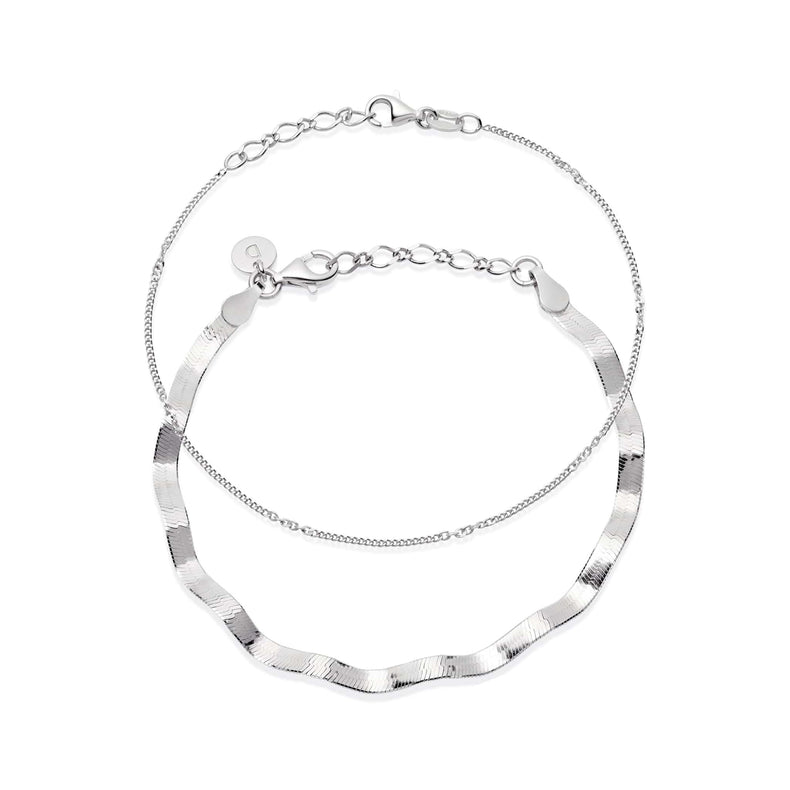 Estée Lalonde Forever Wavy Bracelet Set Sterling Silver