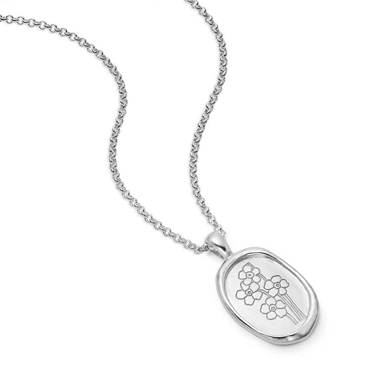Forget Me Not Necklace Flower Sterling Silver recommended