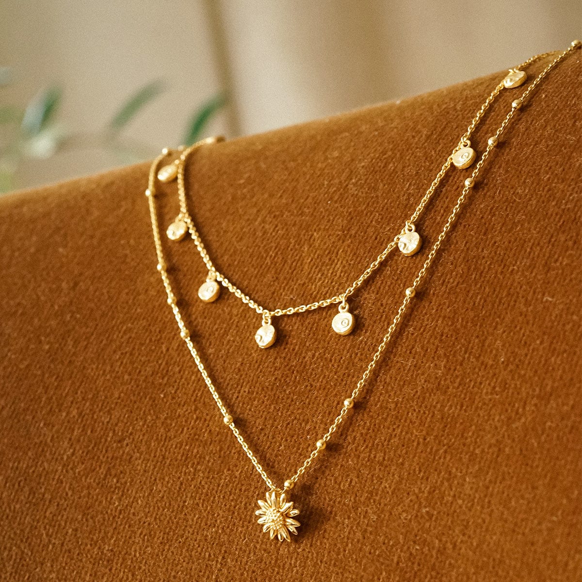 Fossil Charm Necklace 18ct Gold Plate