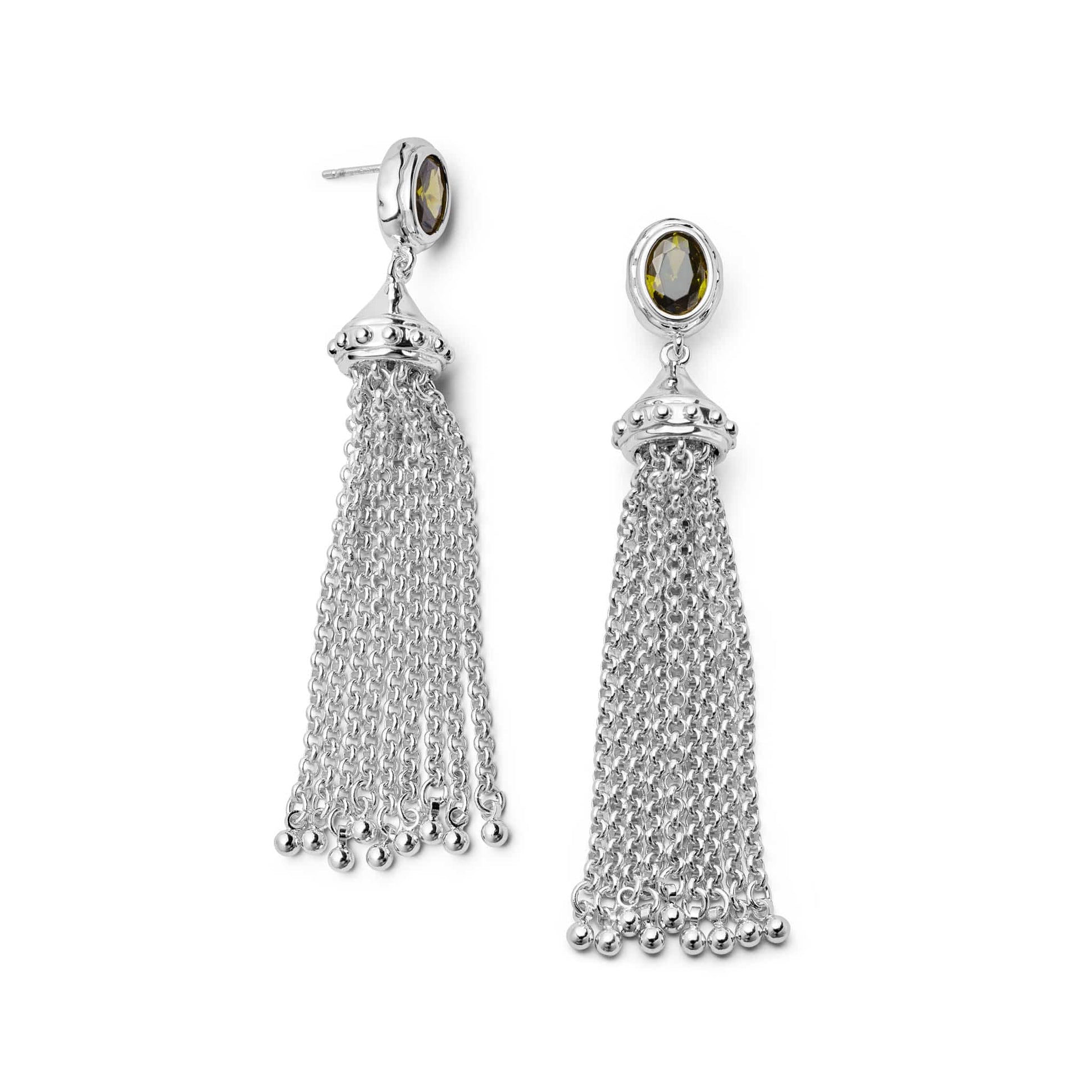 Free People Ada Tassel Earrings Silver Plate