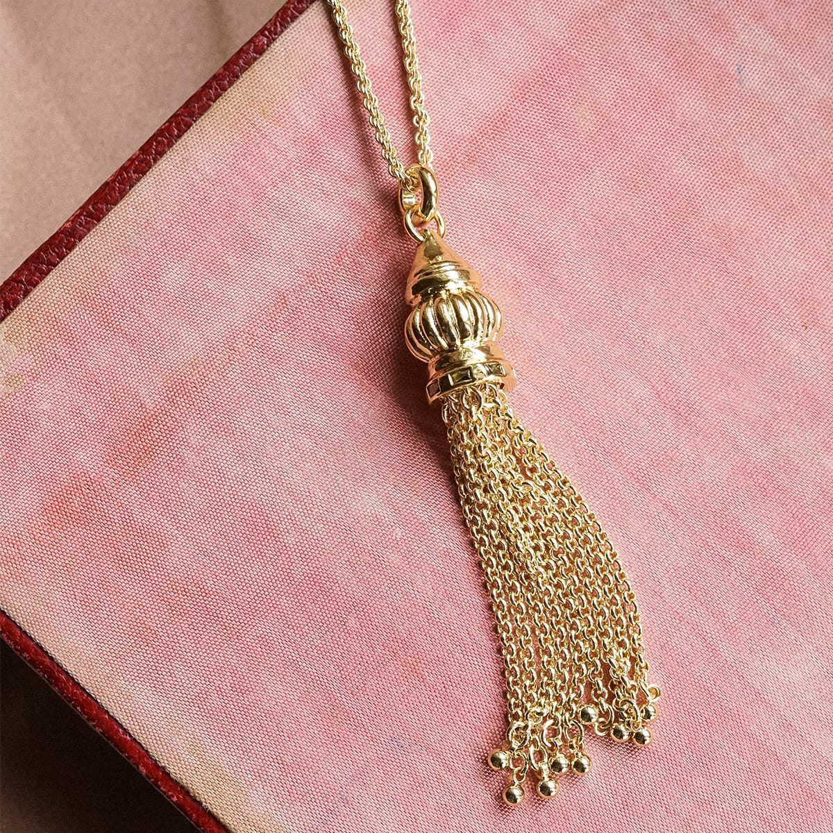 Free People Ada Tassel Pendant Necklace 18ct Gold Plate