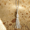 Free People Ada Tassel Pendant Necklace Silver Plate